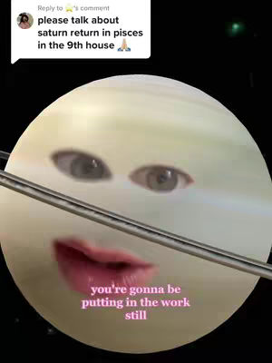 The image features a stylized representation of Saturn, with two eyes and a mouth superimposed on the planet's surface, with a transparent bar partially obscuring it.