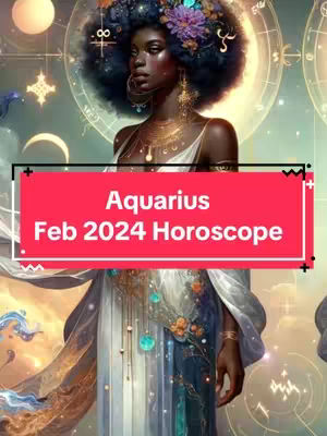 A digitally created image of a woman dressed in luxurious, flowing attire. A red banner with white text overlayed on the image. The background features celestial and zodiacal symbols.
