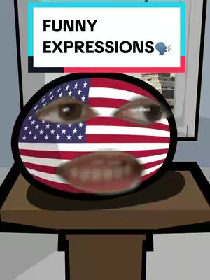 The image features a cartoonish representation of the United States flag as a face, with eyes and a mouth superimposed. Above, a banner reads 'FUNNY EXPRESSIONS,' and the overall aesthetic is playful and engaging.