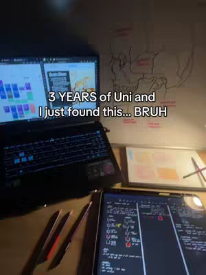 The cover image is a vertically oriented, slightly blurred photograph taken indoors. The primary focal point is a laptop with its screen displaying various windows and data. In the foreground are several pens and a tablet. The background shows a whiteboard. The color palette is mostly dark with cool tones from the electronics and a warmer tone from the background lighting. The composition is filled with details, suggestive of a workspace or study environment. The text overlayed adds context.