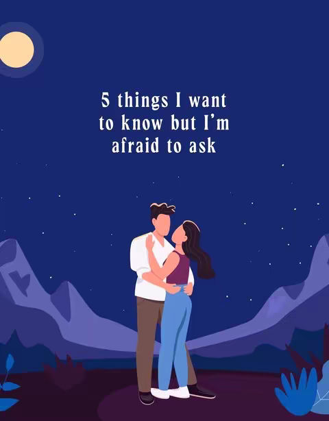 An illustrated image depicts a couple embracing under a starry night sky. The moon is visible in the upper left corner. The couple is embraced in a tender hug. The image has a warm color palette, with a rich, dark blue background. Above the couple is overlaid text.