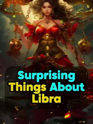 A digital artwork showcasing a woman with long, wavy dark hair, adorned with intricate gold jewelry and a red dress. She holds golden scales in her hands, framed against a complex, fantasy-style backdrop. Bright lighting and gold accents are prominent, with text overlay adding context.