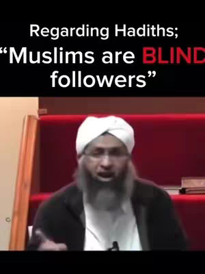 The image features a man with a white turban and groomed beard, speaking with visible emotion against a red-toned backdrop. Text overlays the image, critiquing certain religious followers.