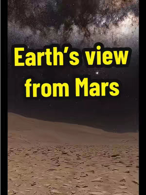 The cover image shows a view from Mars with a night sky filled with stars. A text overlay says "Earth's view from Mars" in bright yellow letters. The foreground appears to be a dusty, rocky terrain.