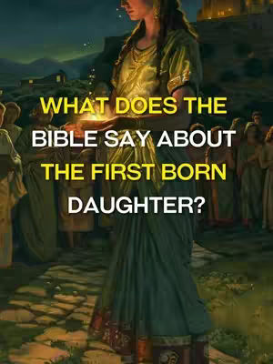 A digitally painted image of a woman in ancient-style clothing standing in front of a crowd of people in a nighttime setting. The woman is the focal point, holding a glowing light in her hands. Text overlays are positioned across the image, posing a question.
