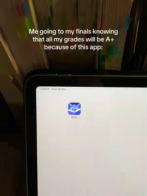 The cover image shows a close-up view of a tablet screen with an app icon in the center. Above the screen, a stack of books is visible, adding context to the setting. The screen displays the app icon, and the overlay text is in white.
