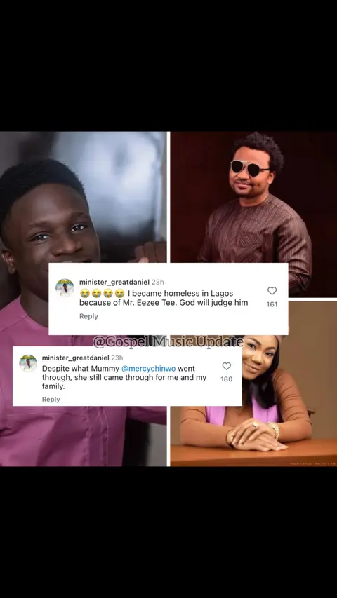 The cover image is a composite featuring multiple elements. The top part contains two portrait images of different men. Below them, there are two screenshots of comment sections. On the upper right image, a man in brown is wearing sunglasses and round glasses. On the lower right image, there is woman in a pink long sleeves. The comment sections contain texts with accounts of @minister_greatdaniel.