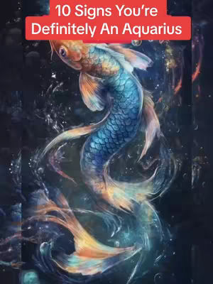 A vibrant digital illustration featuring a koi fish with intricate details, positioned diagonally in the frame against an ethereal dark blue background with swirling elements. The fish displays a colorful palette, with orange near the head and evolving to shades of blue and purple in the body and tail. The composition has a dreamy, aquatic theme.