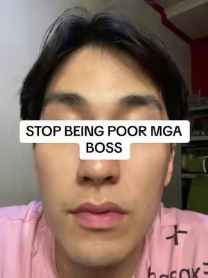 A selfie-style shot focusing on a person's face. The person has dark hair and is wearing a pink shirt. A white rectangular overlay covers the eyes with bold text.