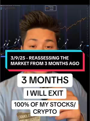 A man is centered in a video, looking at the camera with a chart behind him. Overlayed text is displayed, discussing the crypto market.