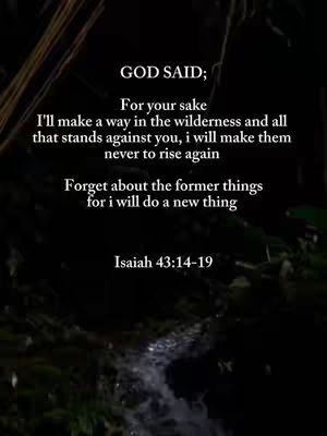 The cover image features a dark, slightly blurred background with a waterfall and surrounding foliage forming a natural frame. In the center, overlaid in white text, is a Bible verse. The overall aesthetic is designed to be calming and reflective.