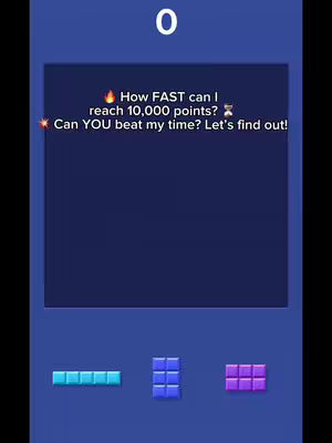 The cover image features a vertical layout, dominated by a gradient blue background. At the top, the number '0' is displayed in white. The central portion of the image is a darker shade of blue, containing a white text overlay. Below, three different block shapes are shown in blue and purple, resembling a game interface.