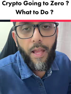 The cover image shows a man facing the camera, with a concerned or questioning expression. He wears glasses and has a beard. Text at the top asks a question about crypto.