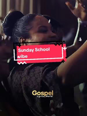 The cover image shows a woman in a blurry setting, raising her arms, likely while singing. Overlayed on the image is a red rectangle with the words 'Sunday School vibe' in white text. The background appears dark, with other blurred figures suggesting a live music or worship event setting.