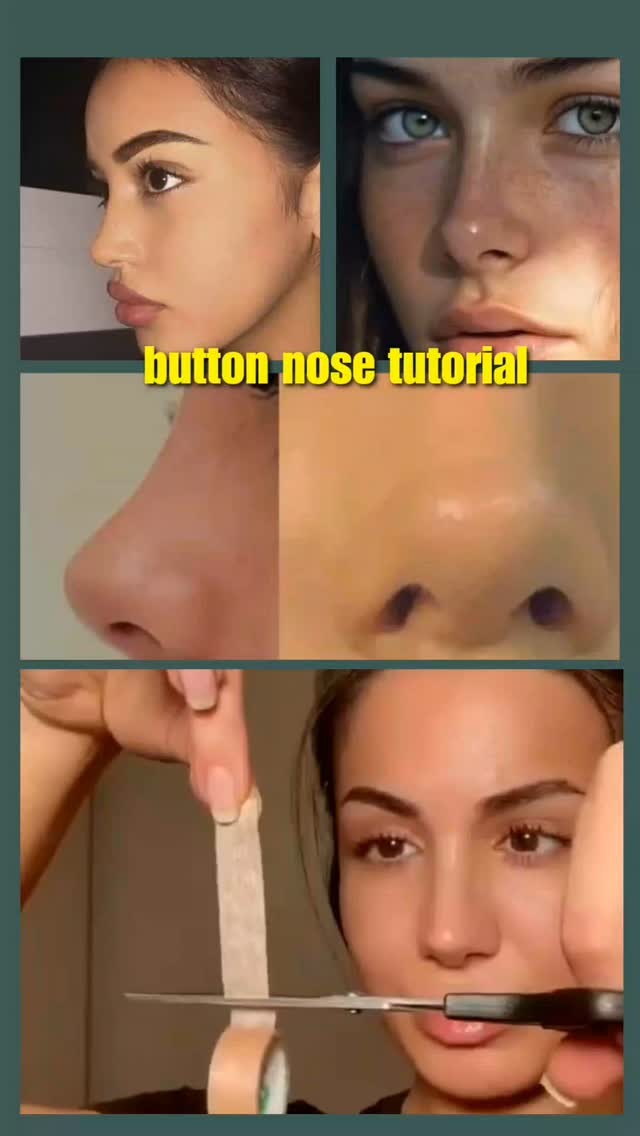 The cover features a grid of images showcasing different aspects of a nose, including profile and frontal views, along with an image of a woman cutting tape with scissors.