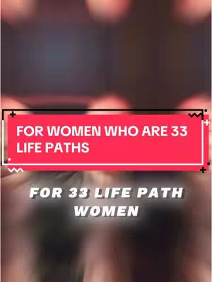 The cover image features a blurred background with a bright red rectangle prominently displaying text. The text, in white, reads 'FOR WOMEN WHO ARE 33 LIFE PATHS'. Below this at the bottom is more white text that says the same. The overall layout is clean. The background has blurry lights.