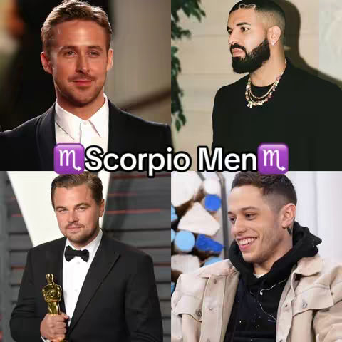 The cover image is a four-square grid featuring headshots of four men. The top left shows Ryan Gosling. The top right shows Drake. The bottom left depicts Leonardo DiCaprio. The bottom right features Pete Davidson.