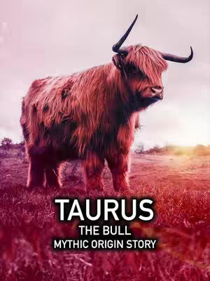 The cover image features a reddish-brown bull, likely a Highland cow, standing in a field. The bull has long, shaggy fur and large horns. The background is muted with a purplish hue, suggesting a dusk or dawn setting, with a title at the bottom.