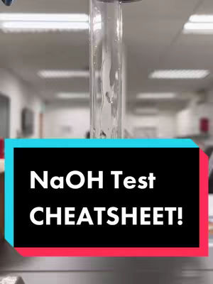 A close-up shot of a chemical experiment with running water and a text overlay.