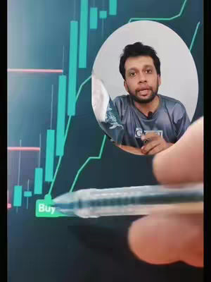 The cover image shows a man within a white circle superimposed on a graph of green and white lines. A pen is pointing at the word "Buy" at the bottom left of a chart. The man is the main focus, looking directly at the viewer, potentially explaining the chart.