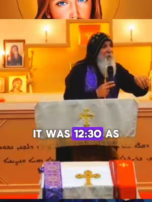 The cover image shows a man in religious attire speaking into a microphone. Above the man, there is an image of a woman's eyes. Below the man, there is a text overlay with the words 'IT WAS 12:30 AS'.