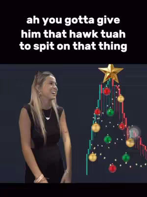 A woman smiles to the side with text overlaying the top portion and a chart made to look like a Christmas tree in the bottom of the image.