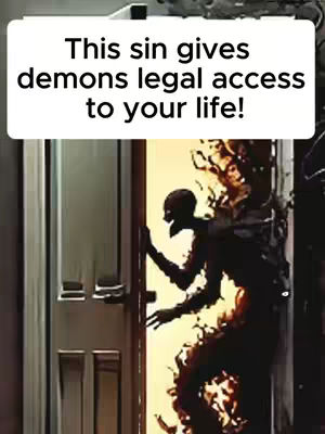 The cover image shows a stylized, slightly blurred illustration. It features a partially open door with a bright light emanating from within, and a silhouetted figure in the foreground. The figure is dark, with vaguely demonic features, reaching towards the door, which has a dark, ominous figure emerging from the open space. Above the door is a white rectangular text overlay.
