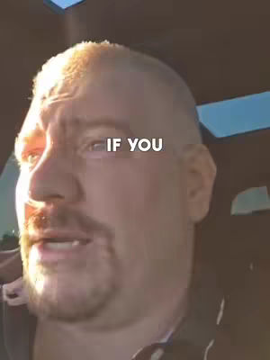 A man is seen in the frame from the chest up, inside a vehicle. The lighting suggests either dawn or dusk, and the man has short, light-colored hair. Text overlayed in white, with the words "IF YOU".