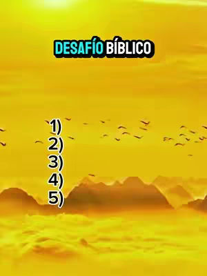 The cover image presents a warm, yellow-toned landscape with a blurred background suggesting a sunset or sunrise. In the foreground, there's a series of mountains/hills. The text overlay, in a bold font with a contrasting colored box, says 'DESAFIO BÍBLICO'. Below it there is a numbered list.