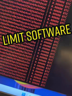 The cover image shows a computer screen displaying lines of code and numerical data in a red color scheme. In the foreground, a yellow rectangular text overlay reads 'LIMIT SOFTWARE.'