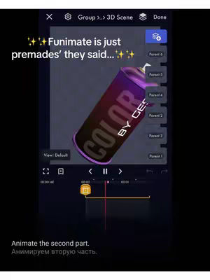 The cover image showcases an app interface with a spray paint can graphic overlaid on a dark background. Text overlays highlight the Funimate app, with animation controls visible at the bottom. The overall aesthetic is modern and visually engaging.