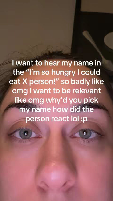 A close-up shot featuring the lower half of a face with visible eyes, nose, and part of the forehead. The eyes are in focus and directed towards the viewer. Text overlays are positioned above the eyes.