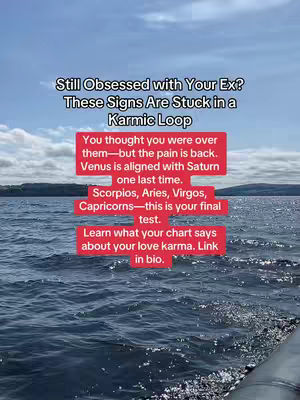 A scenic shot of the ocean with a bright blue sky. Text overlays are present, highlighting text on a series of red boxes.