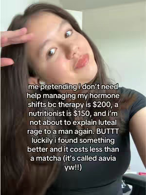 The cover image features a woman with long dark hair looking towards the camera, with text overlaid directly onto the video of her expressing relatable content. The composition has a focus on the woman's upper body, with the background blurred. The color palette is natural with the lighting appearing soft and diffused.