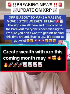 The image showcases a close-up of a person wearing a white t-shirt against an uncluttered backdrop. The visual focus is on text overlays with bold, colored text detailing financial information. Various graphical elements include flame, rocket ships, and upward trending graphs, adding visual dynamics.