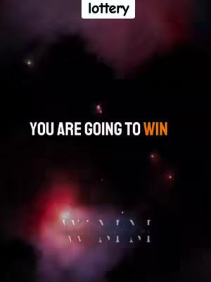 The image features a dark background with text overlays. At the top, the word "lottery" is displayed. Below, the phrase "YOU ARE GOING TO WIN" is prominently featured in a bold font that appears to be white, centered in the frame. The overall effect of the visuals indicates motivational content or affirmations.