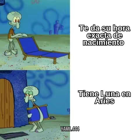The cover image is a meme featuring two panels with a cartoon character from the animated show "Spongebob Squarepants," named Squidward. The top frame shows Squidward appearing to be preparing a blue lounge chair, setting it in a blue-toned background. The bottom frame shows Squidward in the same setting, entering a building with the blue lounge chair in arm.