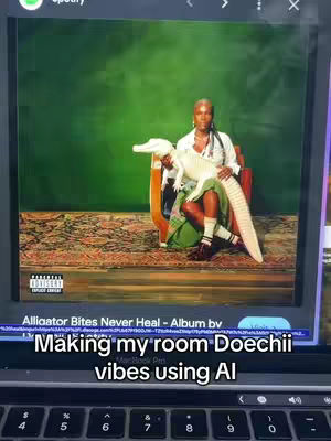 The cover image shows a woman sitting in a chair, holding a white alligator. The background is a green wall in a room.