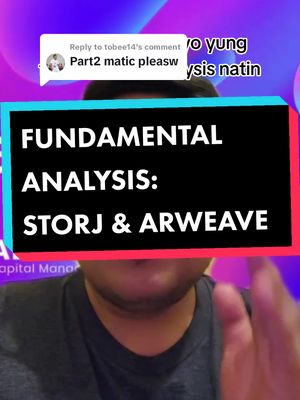 A person is centered in the bottom half of the frame. Overlaid on the person is a layered graphic. The person appears to be wearing a dark blue t-shirt. The graphic is made of a large black rectangle with white text. A smaller, light-colored rectangle contains text above the prominent black rectangle. The background includes a blurry gradient of purple and blue.