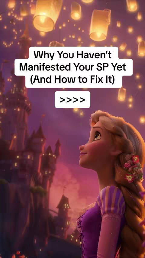 The cover image is from the animated film, 'Tangled'. It shows the character Rapunzel in profile, looking upwards towards the yellow lantern-lit sky. Text overlays are placed over the image, with Rapunzel's face in the center, and the castle is visible in the background.
