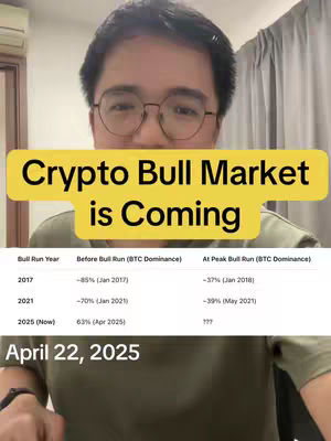 A man with glasses is in the foreground, the top half of his body is visible. Behind him tables of data is displayed with the text overlay on the yellow bar that reads “Crypto Bull Market is Coming”.