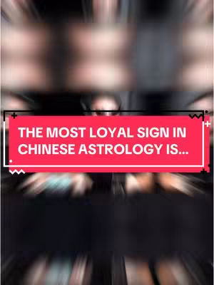 The image shows a blurred background with what appears to be a person or persons, over which a red rectangular box with white text stating "THE MOST LOYAL SIGN IN CHINESE ASTROLOGY IS..." is prominently displayed.