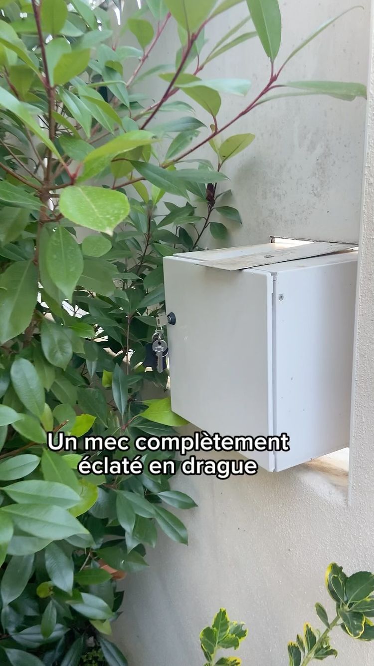 A white square box with a key hanging from its lock is set against a light-colored wall. Lush green plant life surrounds the box, with smaller yellow and green leaves at the bottom. The text overlay is located at the bottom, in a white font. The overall composition is natural, with a focus on the box.