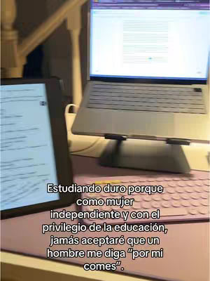 A desk setup with a laptop, an iPad, and a keyboard is shown. Text overlay appears in the foreground with a background that appears soft yellow.