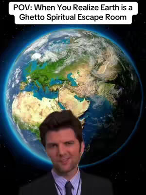 The cover image shows a man in a suit in front of a composite image of earth, surrounded by a blue aura, set against a starry night backdrop. Overlaid at the top is white text.