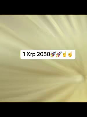 The cover image displays a light yellow gradient background. Centered on the image is a white rectangle, containing the text '1 Xrp 2030' followed by rocket emojis and an index finger emoji