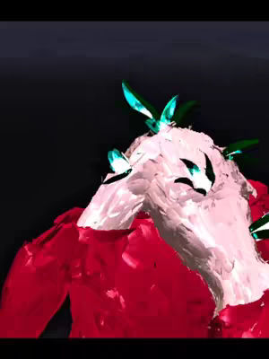 The cover image is a digitally enhanced image featuring a figure with a red garment on the lower portion, appearing to be part of attire. The upper portion of the figure is white and texture-like, with green accents that resemble leaves or feathers. The background is dark, allowing the contrasted colors of the figure and the green details to stand out. The overall composition presents a surreal, almost abstract quality, with high contrast and stylized rendering.