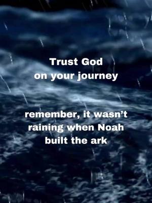 The cover image shows a stormy seascape with dark blue water and sky, and a light-colored text overlay. Rain streaks down vertically, adding to the dramatic feel. The text is white and centered and contains a motivational message. The overall composition suggests a scene of struggle or perseverance.