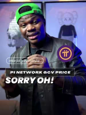 A man wearing a green cap and leather jacket looks at the camera, with text overlays for the video title. There is a Pi Network logo, and images on the wall behind the man.