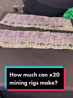 The cover image shows an overhead shot of a dark surface covered with rows of British pound banknotes. The money is neatly arranged. The lower part of the image contains a black, blue, and white frame with text overlay.